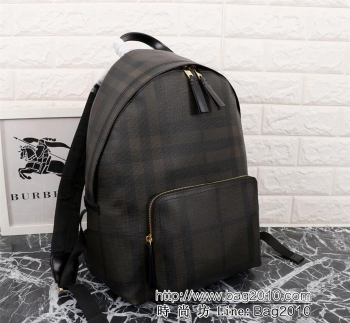 BURBERRY巴寶莉 耐久實用 London 格紋雙肩包 多個拉鏈口袋 40315651  Bhq1057